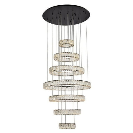Elegant Lighting Monroe 34 Metal & Crystal LED Seven Ring Chandelier in Black
Elegant Lighting Monroe 34 Metal & Crystal LED Seven Ring Chandelier in Black