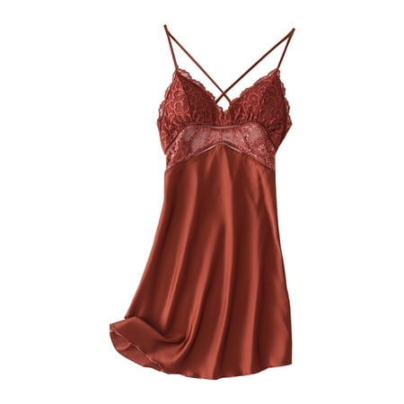 Women Nightdress Comfortable Fashion Silk Sleepwear Sexy Backless V Neck Gift