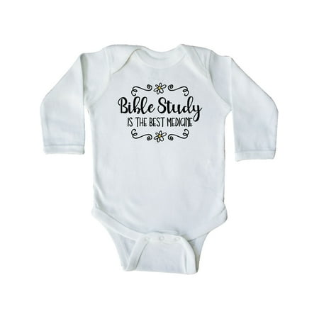 Inktastic Bible Study Best Medicine Gift Baby Girl Long Sleeve Bodysuit