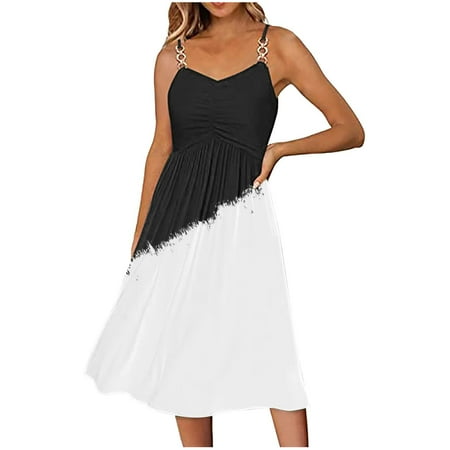 Women s Dress Spaghetti Strap Pleated Maxi Dress Summer Color Block Beatch Sundress Casual Going out Dresses
Women s Dress Spaghetti Strap Pleated Maxi Dress Summer Color Block Beatch Sundress Casual Going out Dresses