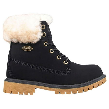 Lugz Womens Rucker Hi Faux Fur Lace Up Casual Boots Ankle Low Heel 1-2