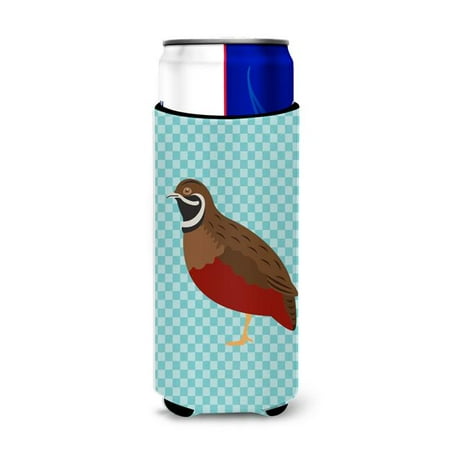 Carolines Treasures BB8130MUK Chinese Painted or King Quail Blue Check Michelob Ultra Hugger for Slim Cans