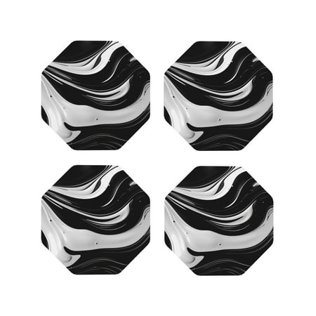 Leather Coasters with Heat-resistant for Drinks Abstract Black White Swirls -标题2 Octagon
Leather Coasters with Heat-resistant for Drinks Abstract Black White Swirls -标题2 Octagon