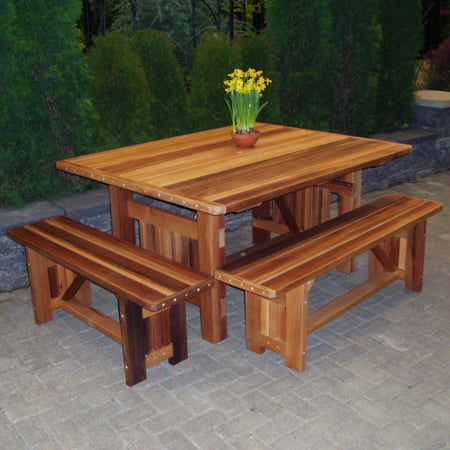 Wood Country Cabbage Hill 5 ft. Rectangle Cedar Patio Table