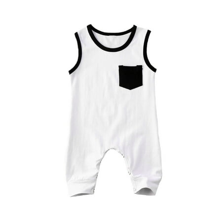 Newborn Baby Boy Sleeveless Bodysuit Solid Pocket Clothes Summer One Piece Romper Infant Boy Jumpsuit
Newborn Baby Boy Sleeveless Bodysuit Solid Pocket Clothes Summer One Piece Romper Infant Boy Jumpsuit