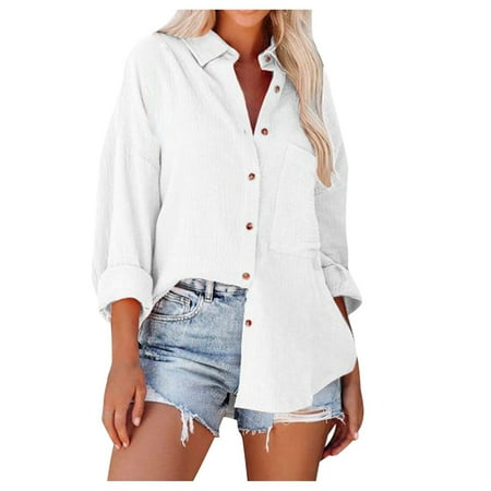 YFPWM Work Tops for Women Ruffle Floral Print Shirts Elegant Lace Work Office Solid Top Lace Crochet Casual Shirts Corset Top Single Breasted Long Sleeve Shirt Lapel Shirt
YFPWM Work Tops for Women Ruffle Floral Print Shirts Elegant Lace Work Office Solid Top Lace Crochet Casual Shirts Corset Top Single Breasted Long Sleeve Shirt Lapel Shirt