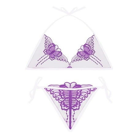 YIWEI Women Push Up Sheer Breathable Lingerie Bra Setknicker Underwear Underpant Purple
YIWEI Women Push Up Sheer Breathable Lingerie Bra Setknicker Underwear Underpant Purple