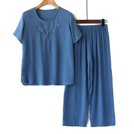 Summer Savings HJCOMMED Women s 2 Piece Outfits Women Casual Floral Printed Round Neck Short Sleeve Pullover Top And Loose Elasticated Long Wide Leg Trousers Set Comfortable Home Wear Pajamas Blue
Summer Savings HJCOMMED Women s 2 Piece Outfits Women Casual Floral Printed Round Neck Short Sleeve Pullover Top And Loose Elasticated Long Wide Leg Trousers Set Comfortable Home Wear Pajamas Blue