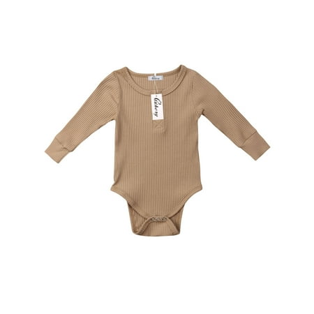 MERSARIPHY Newborn Baby Button Romper Outfits Autumn Dress