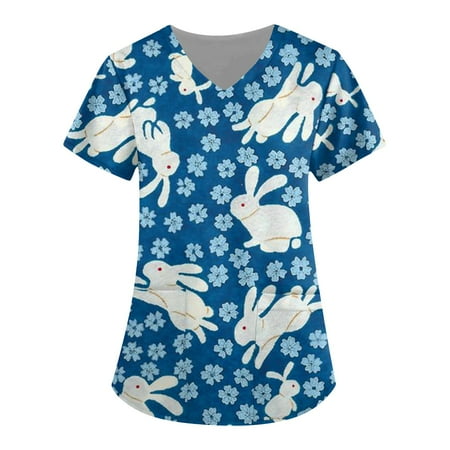 Mlqidk Easter Printed Scrub Tops for Women Breathable Easter Eggs Bunny Pattern V-Neck T-Shirts Tee Scrubs Top with Pockets
Mlqidk Easter Printed Scrub Tops for Women Breathable Easter Eggs Bunny Pattern V-Neck T-Shirts Tee Scrubs Top with Pockets
