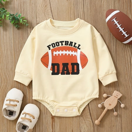 Baby Boys Girls Letter Cartoon Print Long Sleeve Romper Bodysuit Outfit