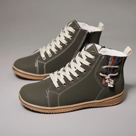 Women‘s Solid Color Lace Up Sneakers Faux Leather High Top Walking Shoes Fashion Soft Sole Flat Sneakers Women‘s Footwear
Women‘s Solid Color Lace Up Sneakers Faux Leather High Top Walking Shoes Fashion Soft Sole Flat Sneakers Women‘s Footwear