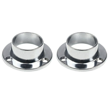 2pcs Flange Bracket Hanging Clothes Rod Hanger Pipe Stainless Steel Closet