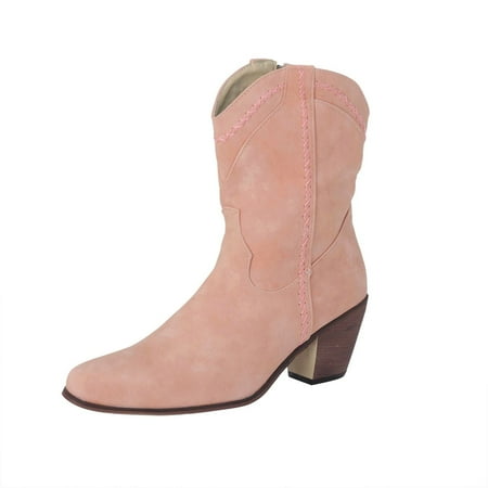 B91xZ Womens Boots Ankle Square Toe Side Zipper Block Heel Mid Calf Low Heeled Short Booties Pink 38
B91xZ Womens Boots Ankle Square Toe Side Zipper Block Heel Mid Calf Low Heeled Short Booties Pink 38