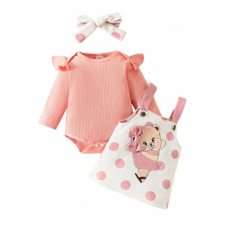 Newborn Baby Girl Clothes Fall Outfits Gifts Romper Top Bear Suspender Skirt Overalls Dress with Headband
Newborn Baby Girl Clothes Fall Outfits Gifts Romper Top Bear Suspender Skirt Overalls Dress with Headband