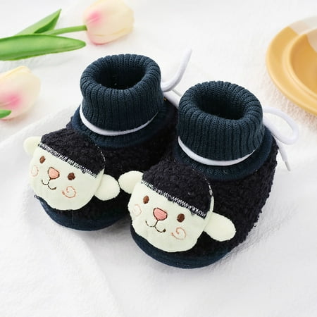 

LYCAQL Baby Shoes Baby Girls Boys Warm Shoes Soft Booties Snow Comfortable Boots Toddler Warming and Fashion Cute Shoes Tr Shoes (Black 4.5 Toddler)