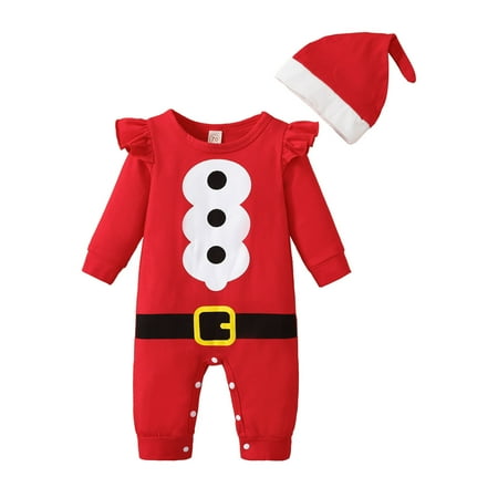 BSDHBS Girls Jumper Boys Girls Long Sleeve Christmas Romper Jumpsuit Hat Set Red Size 100
BSDHBS Girls Jumper Boys Girls Long Sleeve Christmas Romper Jumpsuit Hat Set Red Size 100