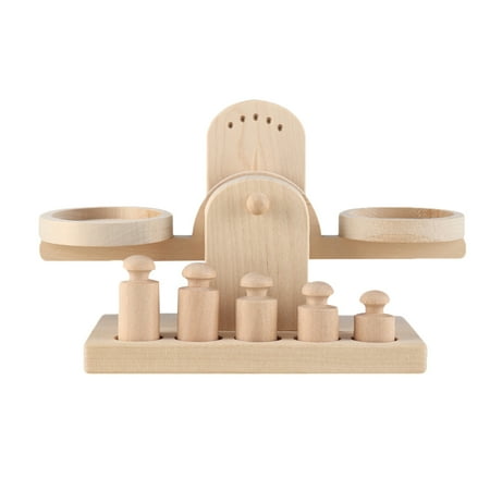 1 Set Wooden Balance Scale Toy Creative Assembled Scale Kids Education Plaything