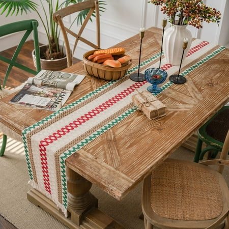 Nvzi-a table flag cotton linen striped splicing multi-color woven tassel natural material table flag desktop decoration (multi-color 300 * 30cm)
Nvzi-a table flag cotton linen striped splicing multi-color woven tassel natural material table flag desktop decoration (multi-color 300 * 30cm)