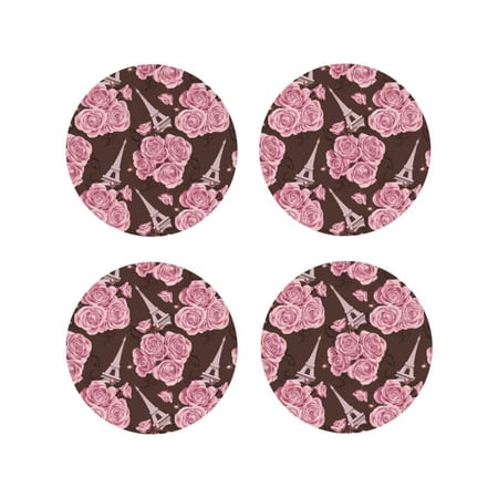Coasters Set of 4 - pink flower Tower Drink Coasters for Tabletop Protection Leather Coasters for Living Room Decor and Housewarming Gift Round Shape
Coasters Set of 4 - pink flower Tower Drink Coasters for Tabletop Protection Leather Coasters for Living Room Decor and Housewarming Gift Round Shape