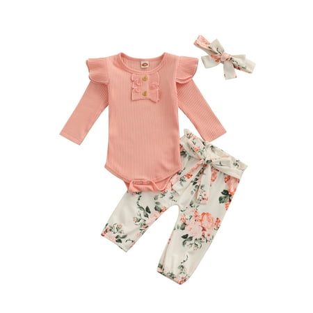 Calsunbaby 3PCS Infant Newborn Baby Girls Ribbed Fly Sleeve O-Neck Playsuit Flower Print Bow Trousers Headband
Calsunbaby 3PCS Infant Newborn Baby Girls Ribbed Fly Sleeve O-Neck Playsuit Flower Print Bow Trousers Headband
