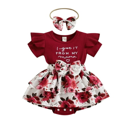 Sunisery Newborn Baby Girls Romper Dress Set Letter Floral Got It from My Mama Print Ruffle Jumpsuits Clothes Shorts Headband
Sunisery Newborn Baby Girls Romper Dress Set Letter Floral Got It from My Mama Print Ruffle Jumpsuits Clothes Shorts Headband