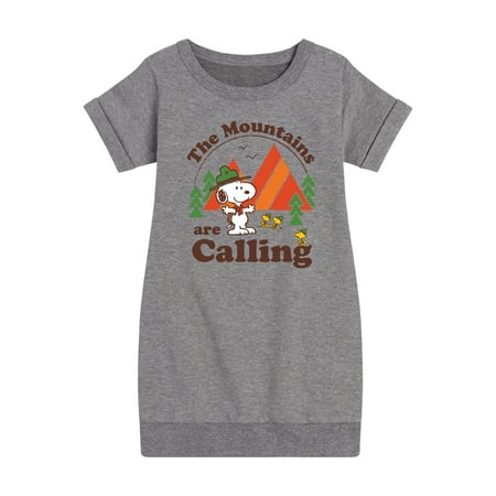 Peanuts - Mountains Are Calling - Toddler And Youth Girls Fleece Dress