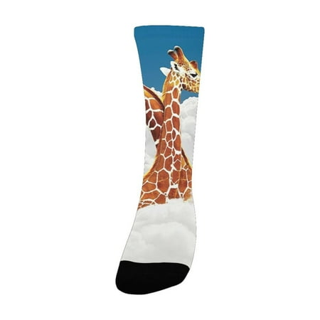 Animal Decor Romantic Couple Giraffes on Clouds Happy Lovers Valentines Artful Display White Blue Women s Custom Socks (Made In USA)
Animal Decor Romantic Couple Giraffes on Clouds Happy Lovers Valentines Artful Display White Blue Women s Custom Socks (Made In USA)