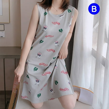 Rumida Women Summer Sleeveless Nightdress with Chest Pads Cute Cartoon Printed Nightdress Sleeveless With Chest Pads Cartoon Sleepwear Pajamas Cute For Women Girls Summer XL B
Rumida Women Summer Sleeveless Nightdress with Chest Pads Cute Cartoon Printed Nightdress Sleeveless With Chest Pads Cartoon Sleepwear Pajamas Cute For Women Girls Summer XL B