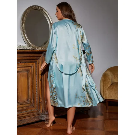 Women‘s 2 Piece Plant & Bird Print Pajama Sets Sleepdress And Robe Pj Sets Sleepwear
Women‘s 2 Piece Plant & Bird Print Pajama Sets Sleepdress And Robe Pj Sets Sleepwear