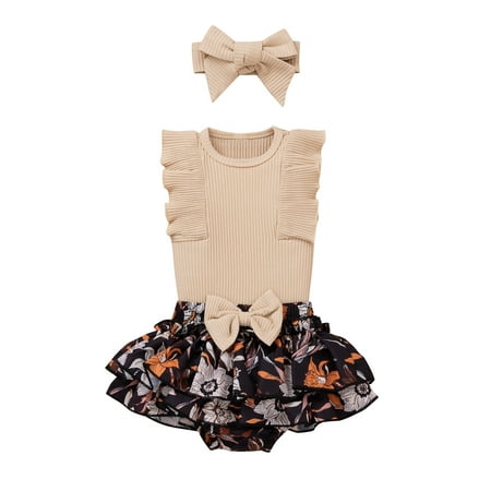 Fesfesfes Toddler Baby Girls Dress Summer Pit-striped Lace Fly-sleeve Romper Floral Culottes Headband Three-piece Set
Fesfesfes Toddler Baby Girls Dress Summer Pit-striped Lace Fly-sleeve Romper Floral Culottes Headband Three-piece Set