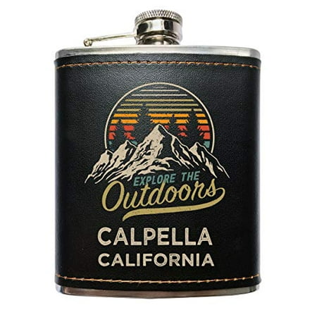Calpella California Explore the Outdoors Souvenir Black Leather Wrapped Stainless Steel 7 oz Flask
Calpella California Explore the Outdoors Souvenir Black Leather Wrapped Stainless Steel 7 oz Flask