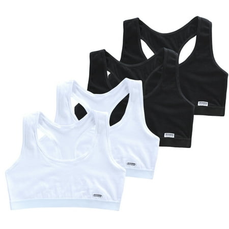 LICHENGTAI 4pcs Girls Bra Students Cotton Vest Bra Full Cup Breathable Bra Adolescent Girls Aged 9-14 One Size 2pcs White 2 and 2pcs Black
LICHENGTAI 4pcs Girls Bra Students Cotton Vest Bra Full Cup Breathable Bra Adolescent Girls Aged 9-14 One Size 2pcs White 2 and 2pcs Black