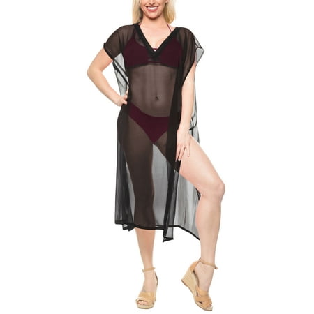 HAPPY BAY Women s Short Front Tie Swimsuit Cover Ups S-M Black-AC91