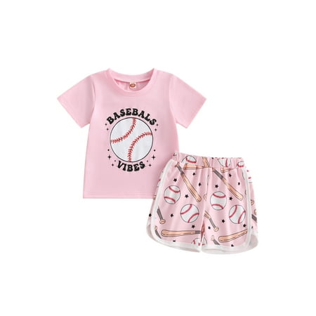 Qtinghua Toddler Baby Girl Summer Clothes Baseball Vibes Short Sleeve T-Shirt Baseball Elastic Waist Shorts Set Cute Outfits
Qtinghua Toddler Baby Girl Summer Clothes Baseball Vibes Short Sleeve T-Shirt Baseball Elastic Waist Shorts Set Cute Outfits
