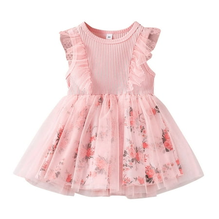 Casual Dress for Girl Toddler Girls Sleeveless Floral Prints Tulle Ribbed Princess Dress Clothes
Casual Dress for Girl Toddler Girls Sleeveless Floral Prints Tulle Ribbed Princess Dress Clothes