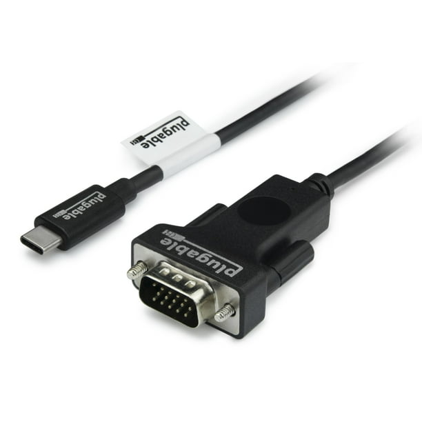 Plugable USB C to VGA Cable - Connect Your USB-C or Thunderbolt 3 Laptop to VGA Displays up to 1920x1080@60Hz (Compatible with 2018\2019 MacBook Pros, Dell XPS 13 and 15, Surface Book 2), 6 Feet, 1.8m