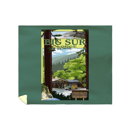 Big Sur Lodge, California - Lantern Press Artwork (88x104 King Microfiber Duvet Cover)