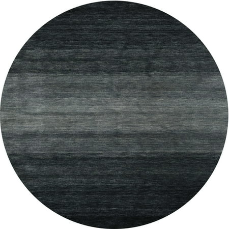 Ahgly Company Indoor Round Contemporary Charcoal Black Area Rugs 5 Round