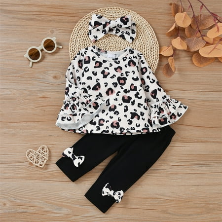 Hunpta Infant Girls Long Sleeve Leopard Print Tops Bowknot Pants Headbands Newborn Outfits 3PCS Outfits Clothes Set
Hunpta Infant Girls Long Sleeve Leopard Print Tops Bowknot Pants Headbands Newborn Outfits 3PCS Outfits Clothes Set