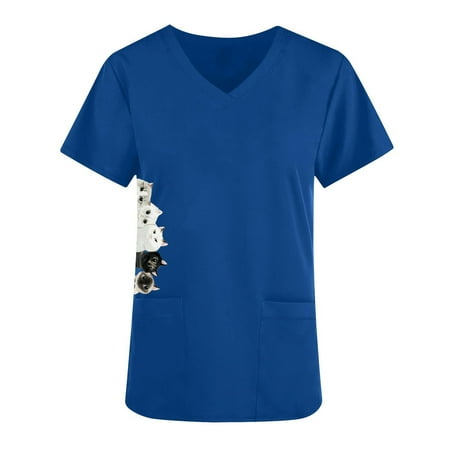 Womens Nurses Scrubs Solid Color Plus Size Scrub Tops V Neck Medical Scrub Shirts with Pockets
Womens Nurses Scrubs Solid Color Plus Size Scrub Tops V Neck Medical Scrub Shirts with Pockets
