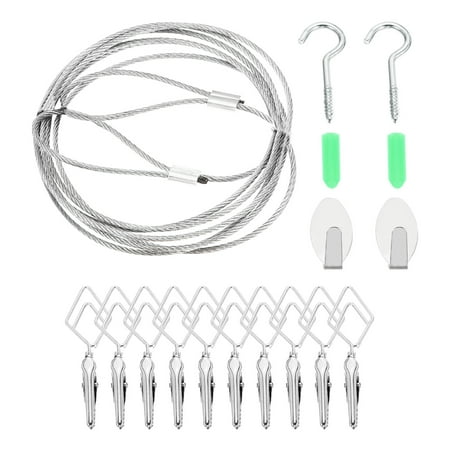 Uxcell 5.3 Ft Steel Wall Hanging Photo Display Cable Wire with 10 Clips 1 Pack Metal Silver Tone
Uxcell 5.3 Ft Steel Wall Hanging Photo Display Cable Wire with 10 Clips 1 Pack Metal Silver Tone