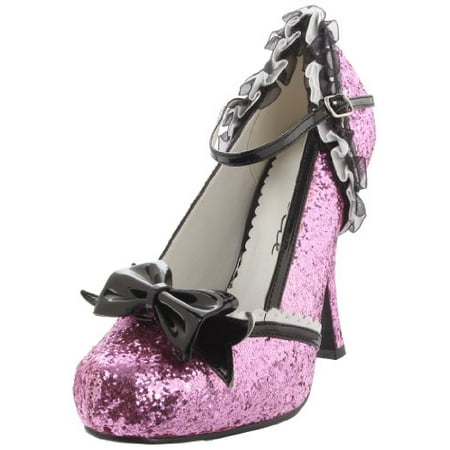 Ellie Shoes Women s 453-Lacey Glitter Maryjane Pump Pink Glitter 6 M US