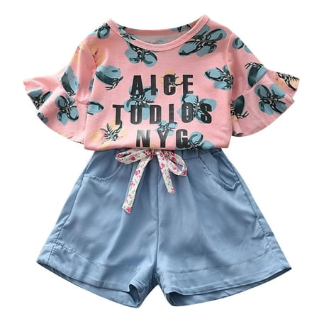 TAIAOJING Toddler Baby Girl Clothes Set Ruffled Butterflies Letter T-Shirt Kid Shorts 2PCS Sleeve Tops+Denim Summer Print & Outfits For Girl 3-4 Years
TAIAOJING Toddler Baby Girl Clothes Set Ruffled Butterflies Letter T-Shirt Kid Shorts 2PCS Sleeve Tops+Denim Summer Print & Outfits For Girl 3-4 Years