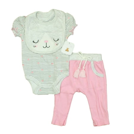 

Pre-owned Rene Rofe Girls Pink | White | Black | Grey Apparel Sets size: 6-9 Months