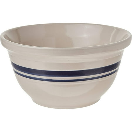 QUIETTCEX 12 in. Dominion Mixing Bowl- Ceramic Bristol With Navy Stripe