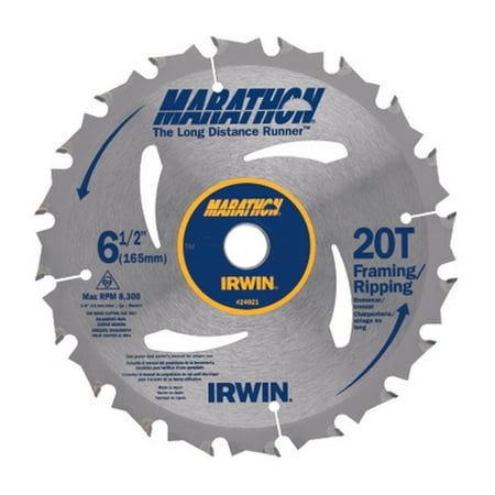 Irwin 24021 Marathon 6-1/2 Inch 20 Tooth Frame Ripping Circular Saw Blade (Case of 10)
Irwin 24021 Marathon 6-1/2 Inch 20 Tooth Frame Ripping Circular Saw Blade (Case of 10)
