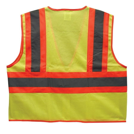 TruForce Class 2 Two-Tone Mesh Safety Vest 3X-Large Lime (3 Unit)