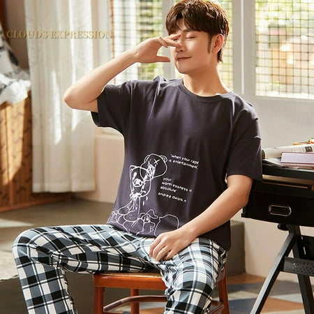 QWZNDZGR Summer Knitted Cotton Cartoon Mens Pyjamas Pajamas Casual Short Tops +Long Pants Sets Men s Sleepwear Night Pijamas 3XL Homewea
QWZNDZGR Summer Knitted Cotton Cartoon Mens Pyjamas Pajamas Casual Short Tops +Long Pants Sets Men s Sleepwear Night Pijamas 3XL Homewea