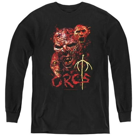 LOR & ORCS-Youth Long Sleeve Tee, Black - Medium